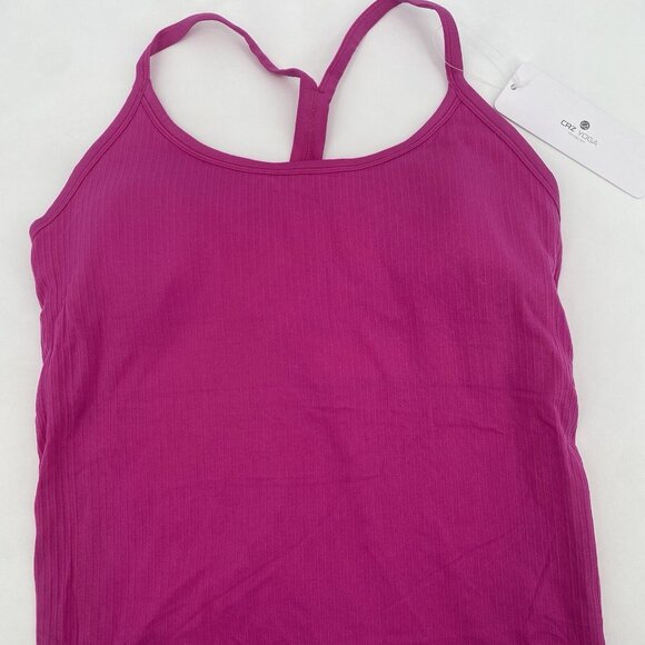 CRZ YOGA Women's L / 12 Yoga Slim Fit Seamless Built-in Bra Tank Top Pink NWT - Picture 4 of 8